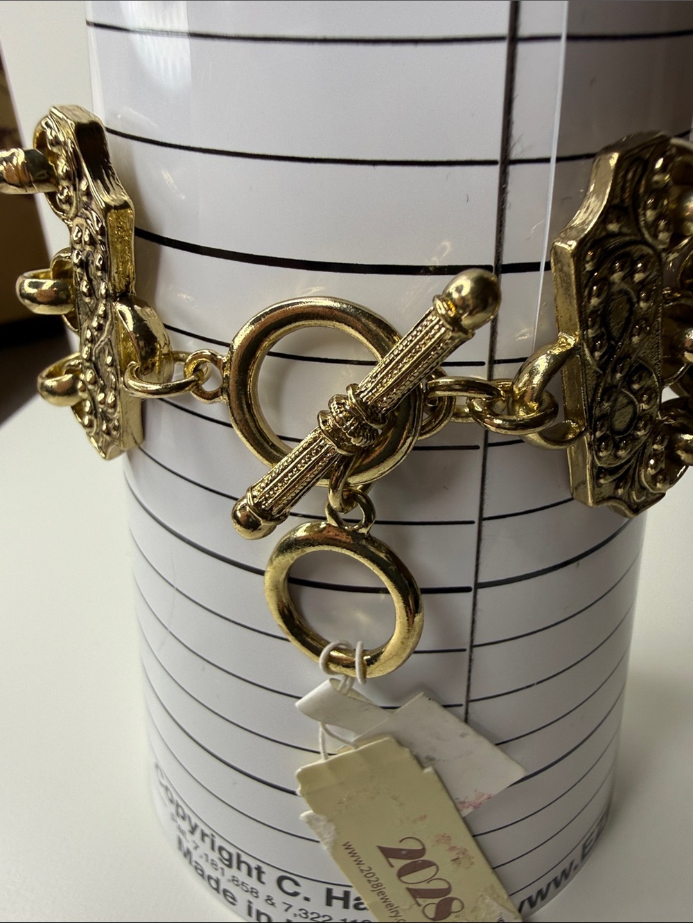 NWT 2028 offshoot of 1928 Classic Polished Gold Multi-Row Link Bracelet figure 8 - Picture 13 of 17